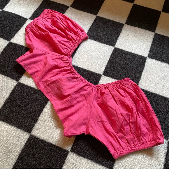 shore brand puffed sleeve top - Picture 5 of 7